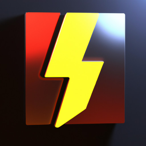 a bolt icon glowing in red orange and yellow