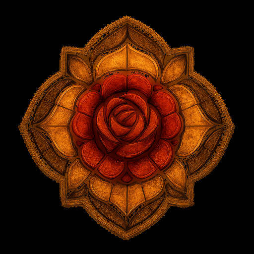 Gothic Emblem Rose Medal