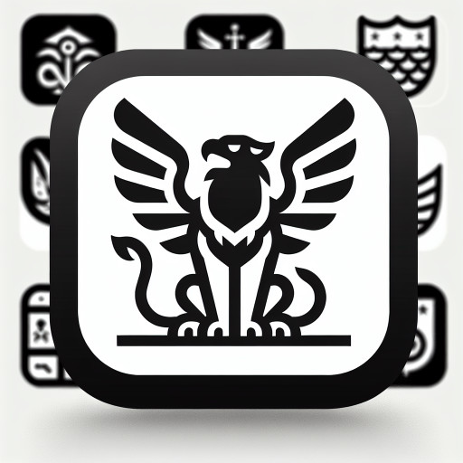 create an icon with a griffin. put a high focus on the aesthetic. if you can make a connection to the goddess nemesis but thats not the main focus. make it black and white