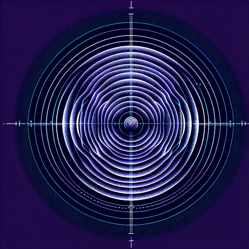 Array of gravity lances focusing beams on a point, concentric ripples distorting space in purple tones