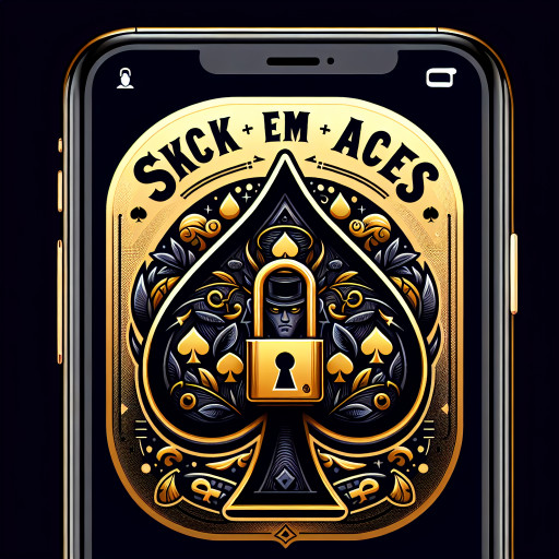 Spade black with SIKK EM ACES written inside with a gold lock