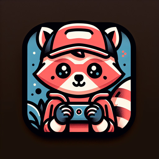 Cartoon mascot icon of a cheerful animal Racon character named Jojo, wearing a cap and holding a small gadget, clean vector style, bold outlines, minimal colors.