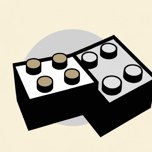 two building blocks like lego together 