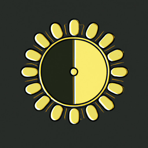 Half sun Half clock Icon to symbolize daytime work shift