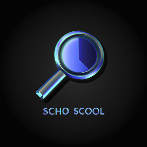 School Logo with a Magnifying Glass