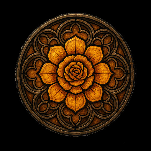 Gothic Elaborated Rose Medal