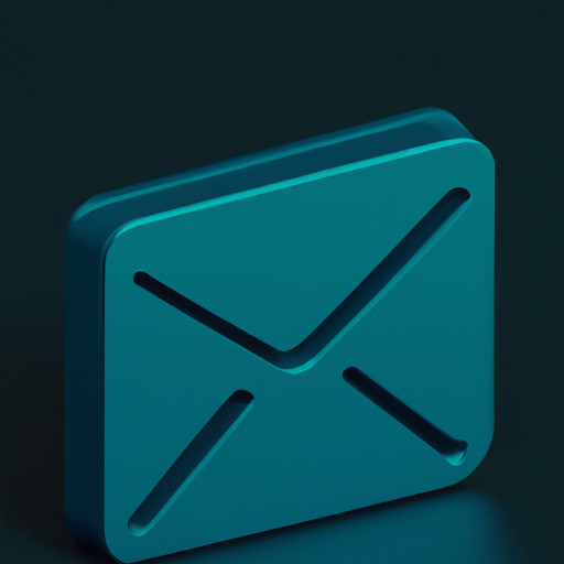 vintage mail icon, 3D, cold colors