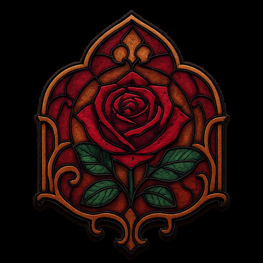 Gothic ornamental Rose Crest