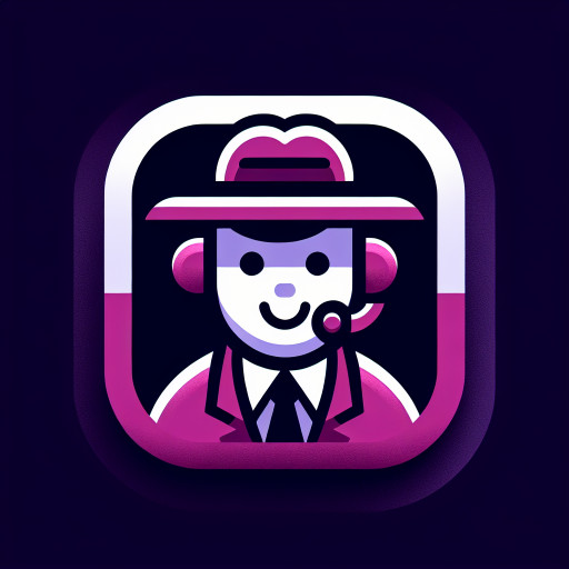 Cartoon mascot icon of a friendly Telekom support employee wearing a headset and a fedora hat, clean vector style, bold outlines, minimal colors.
