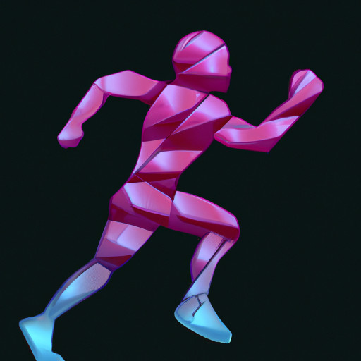 a frozen running figure