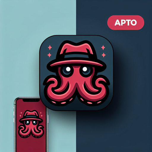 Mascot logo of an octopus wearing a classic fedora hat, clean vector style, bold outlines, minimal colors.