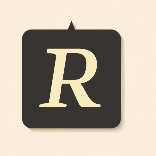 star icon with letter R and simply yet elegant
