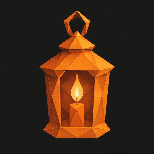 Greek lantern with burning candle inside