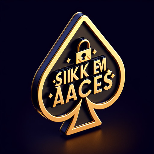 Spade black with SIKK EM ACES written inside with a gold lock