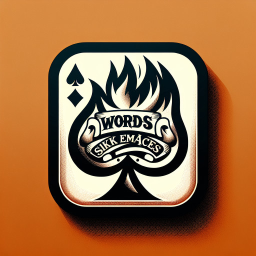 Words SIKK EM ACES on a black ace spade in fire 