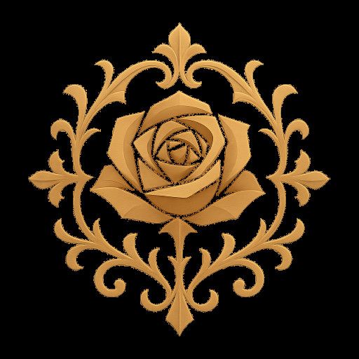 Gothic ornamental Rose Emblem