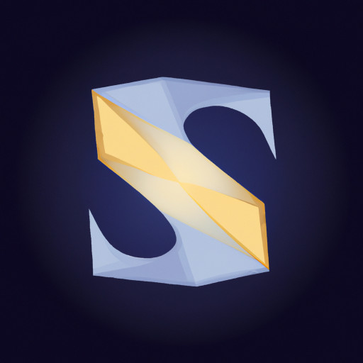 A white letter "S" with a yellow star