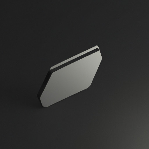 Draw a minimalist icon with a white background and a black shape that will represent the area needed for the product.