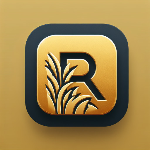 simple gold alphabet RA logo 