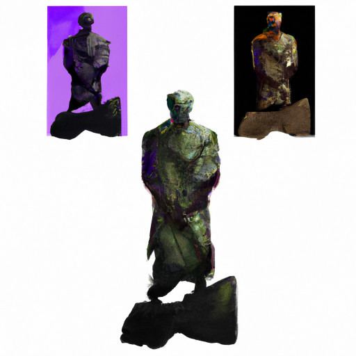 Soldier raising, fantasy, statue, stone effect
