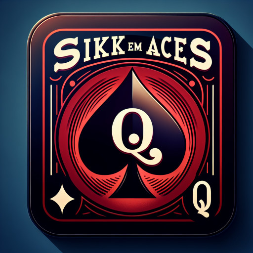 Black Ace with a Q in the middle and the name SIKK EM ACES 