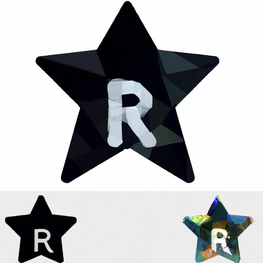 star icon with letter R and simply yet elegant