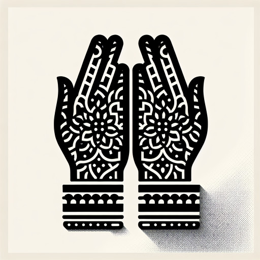 Prayerful hands with a delicate, lace-like pattern