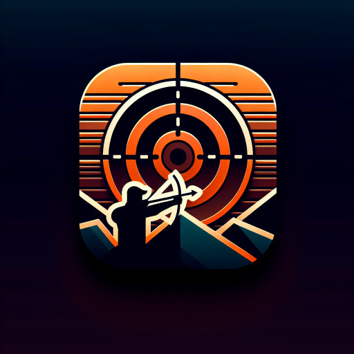 A hunter aiming for a huge bullseye placed on a mountain