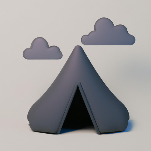 a cloudy glamping tent