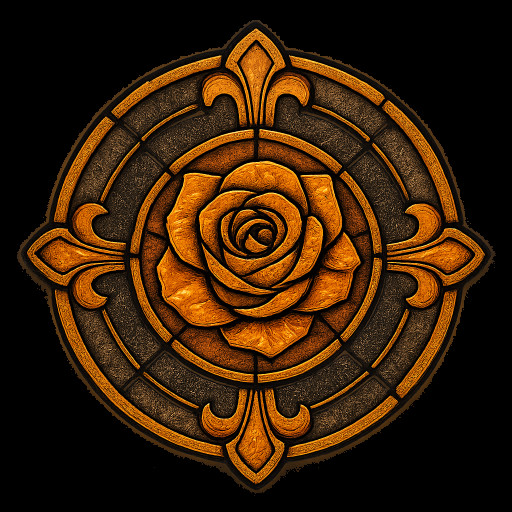 Gothic Marble Rose Medal