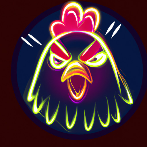 an angry chicken