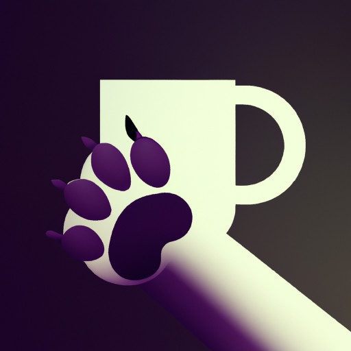 a black and white greyhounds paw holding a mug of coffee