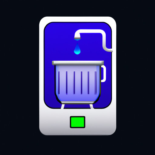 Create a minimal, modern icon for a home water filtration device. It should feel clean, technical, trustworthy, and family-friendly.