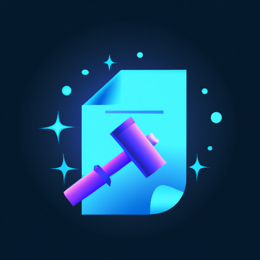 Polished document with forge hammer and sparks