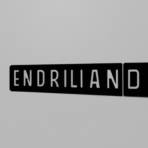 EndureLands text with white color no background just black color bg and E and L capital with cool design