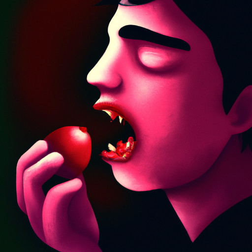 A person eats bitter fruit