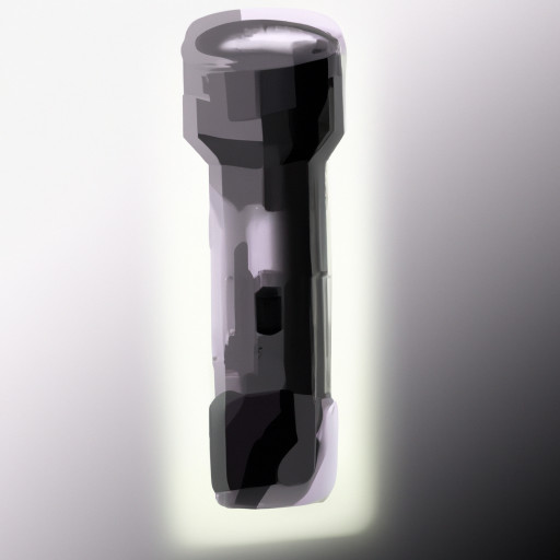 Flashlight turned on with a bit glow the orientation would be vertical with flashlight facing upwards