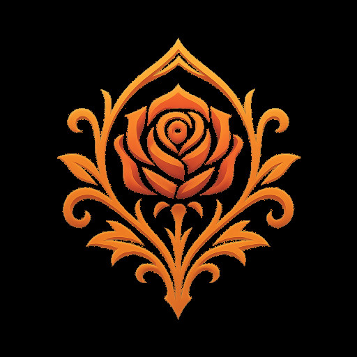 Gothic ornamental Rose Emblem