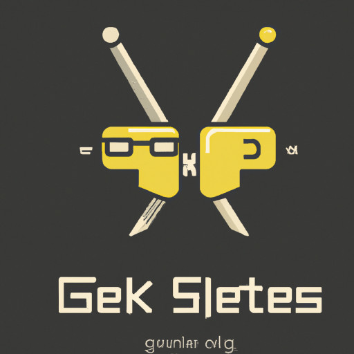 android app icon (Geeks Battle, that shows two crossing swords) and and glasses in the layout.