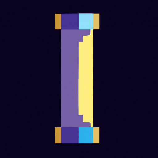 letter I with combination color purple and gold