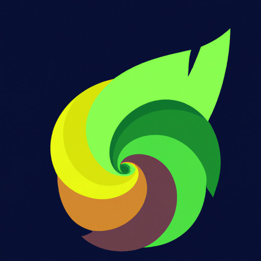 A spiral leaf with many colours