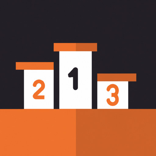 podium orienteering with an orange and white background