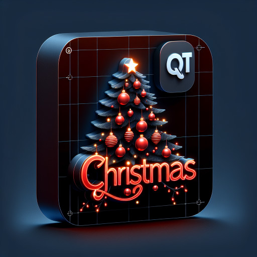 Qt Christmas written on a Christmas tree