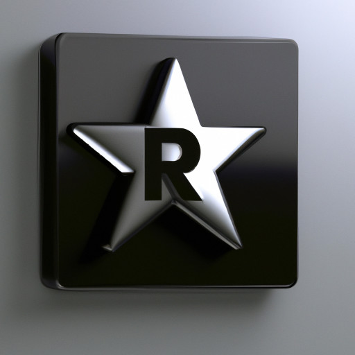 star icon with letter R and simply yet elegant