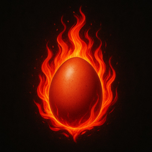 egg in fire
