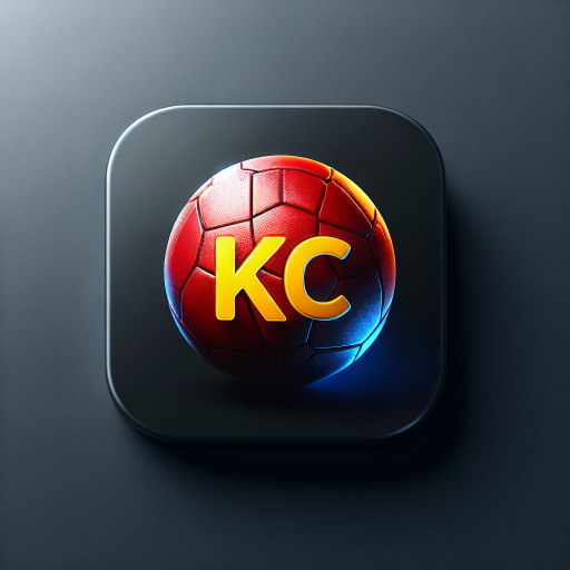 A a football with KC on it in yellow