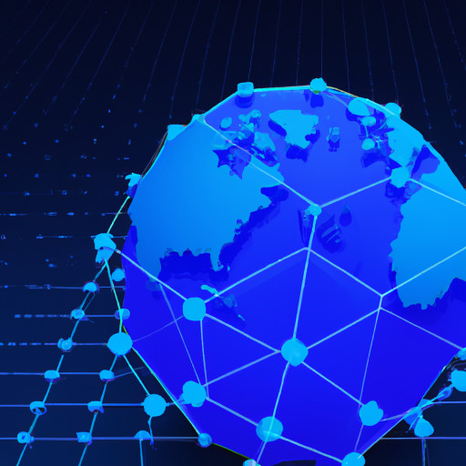 Neural Solid Color Background Blockchain Big World Model Infrastructure Earth Chip Connection