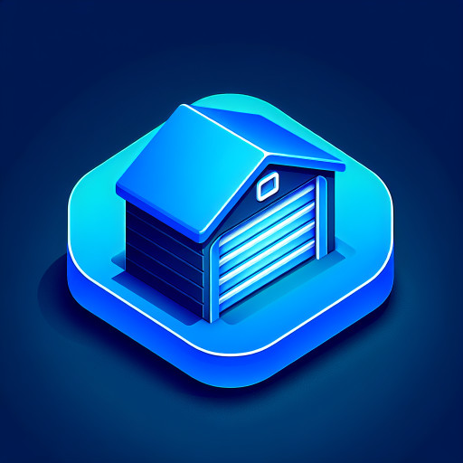 ich will ein icon das ein garagentor symbolisiert und max 1024x1024px hat, es soll hell und positiv sein und fokus auf das tor