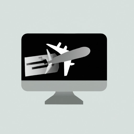 aroplain taking off in computer screen icon