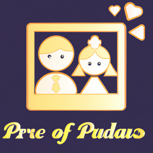 Please create an official icon of "PuraPics", a wedding photo album web site
